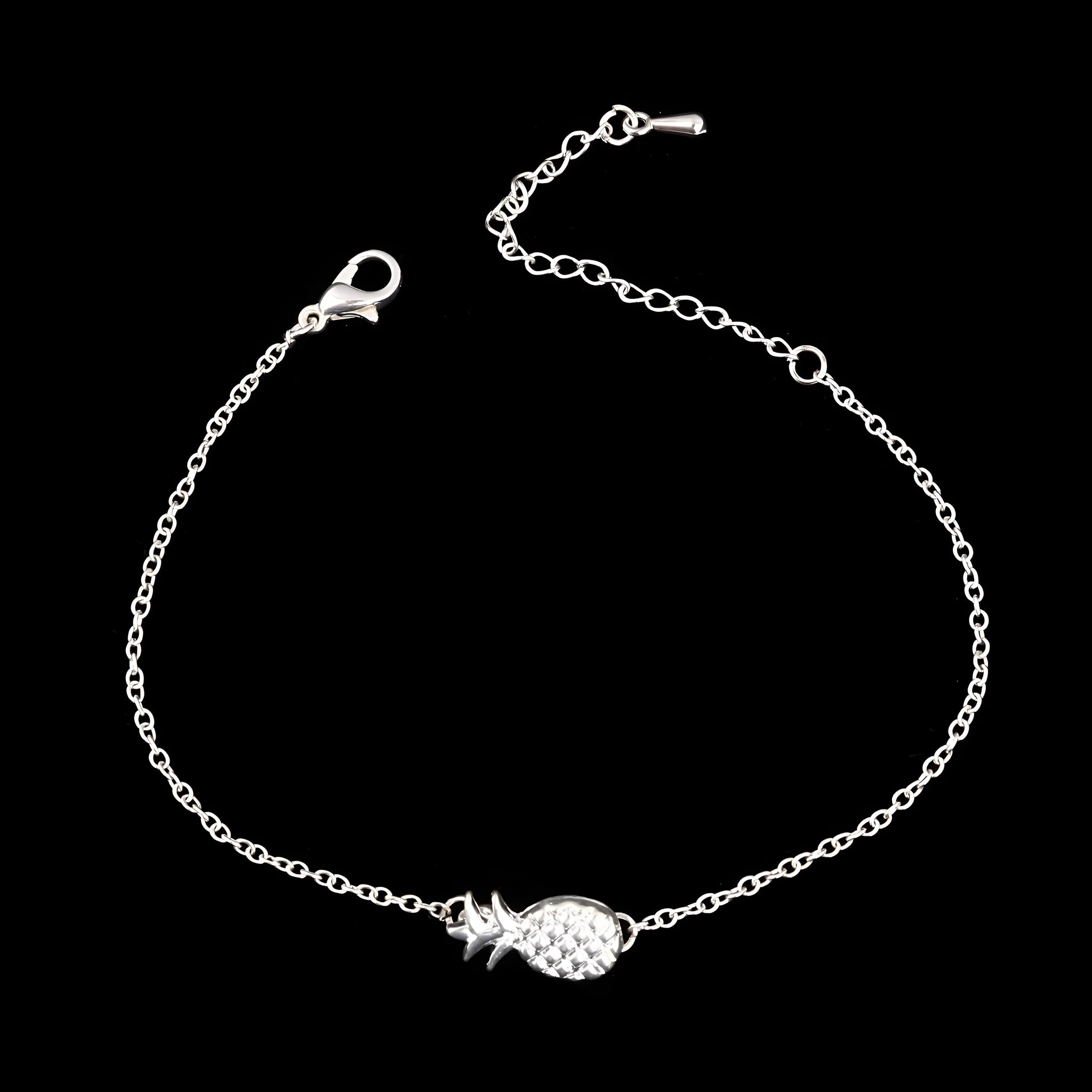 Women's alloy pineapple charm bracelet in gold or silver from the XINGX series