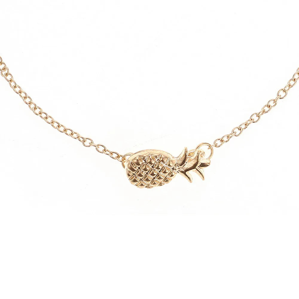 Women's alloy pineapple charm bracelet in gold or silver from the XINGX series