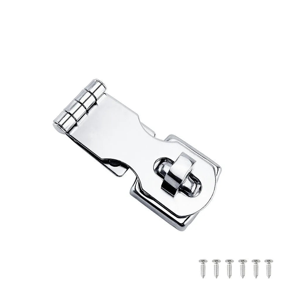 Silver 304 stainless steel lock latch with bolt for doors and cabinets.
