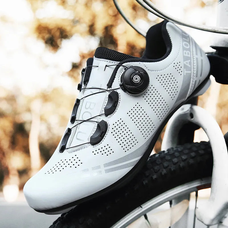 Breathable cycling shoes for men women PU upper nylon outsole latex insole black red white sizes 37-46