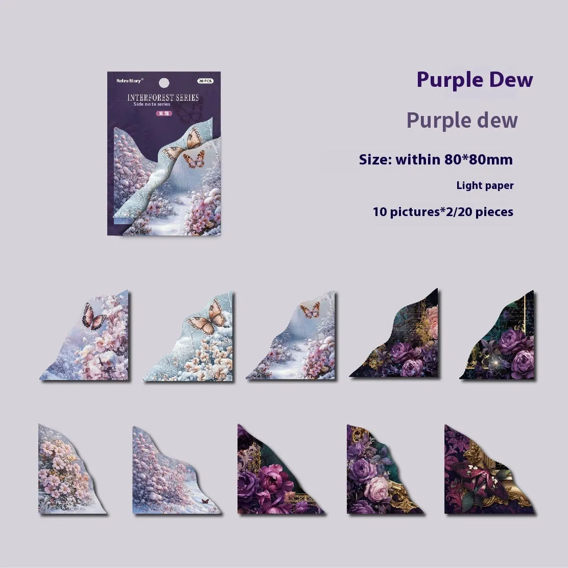 Creative DIY bookmark and notepad stationery set in six colour options on light paper