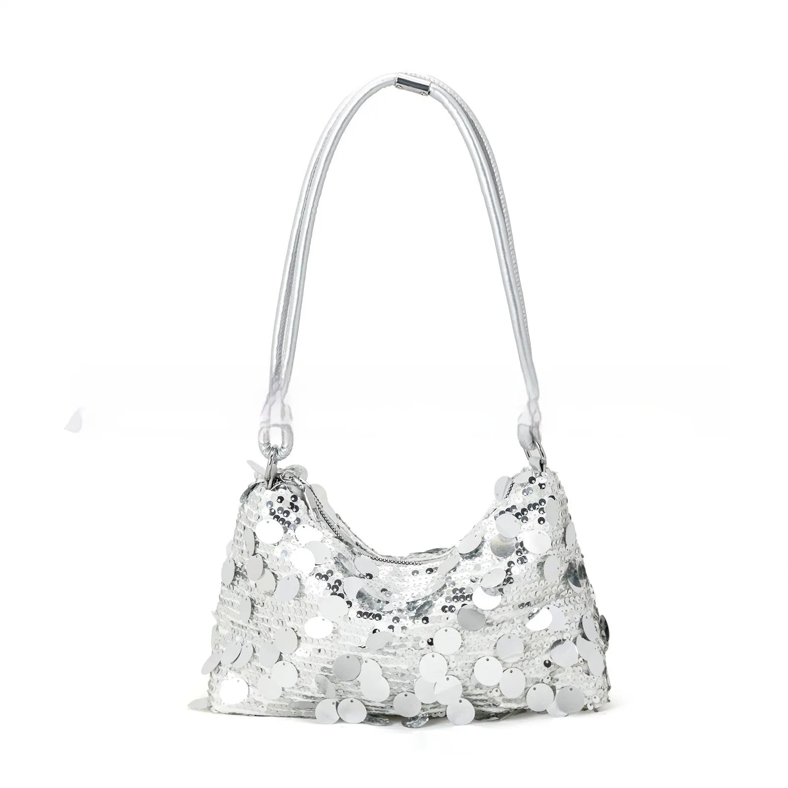 Gold women's underarm crossbody bag with sandwich pocket and sewing thread detail