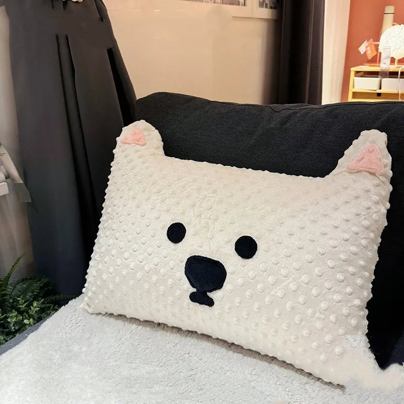 West Highland puppy sofa cushion measuring 50x35x18cm with blended fabric cover and PP cotton filling