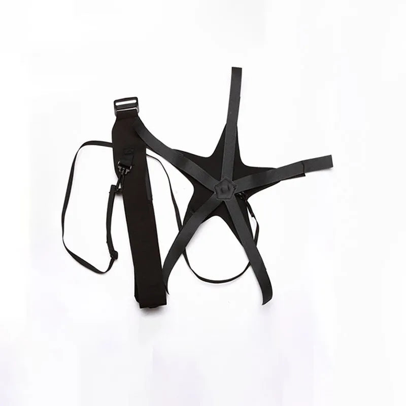 Black football juggling belt with a 2 metre training cable made from diving suit fabric.