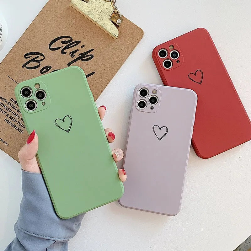 Slim TPU silicone mobile phone case for Apple iPhone in a solid colour, shown from the back.
