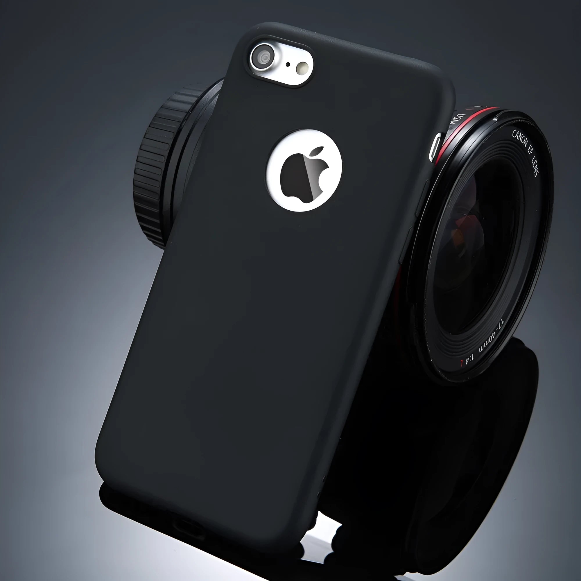 Soft silicone TPU phone case for iPhone in candy colours including pink, blue, and black on a plain background.