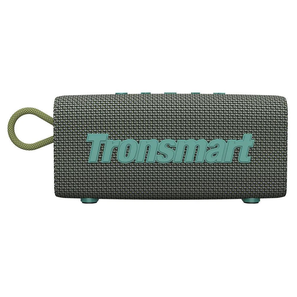 Portable outdoor waterproof Bluetooth speaker in one of six colour options: blue, black, red, grey, camouflage, or orange.