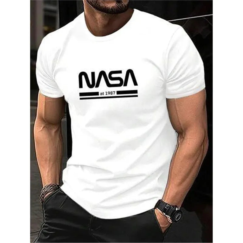 Men's slim-fit printed letters short sleeve t-shirt in multiple colour options
