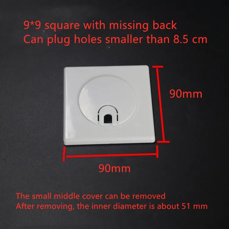 Square ABS plastic decorative covering ring with 3M adhesive for wall hole concealment