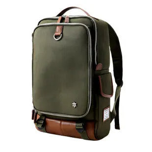 Korean style Oxford cloth men's backpack in seven colour options showing 30cm width by 16cm depth by 46cm height dimensions