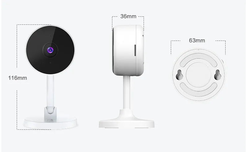 White gun-style WiFi home security camera with 1080p HD resolution and network alarm functionality