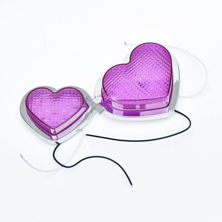 Heart-shaped 12V LED car sidelight for fender mounting in multiple colour options