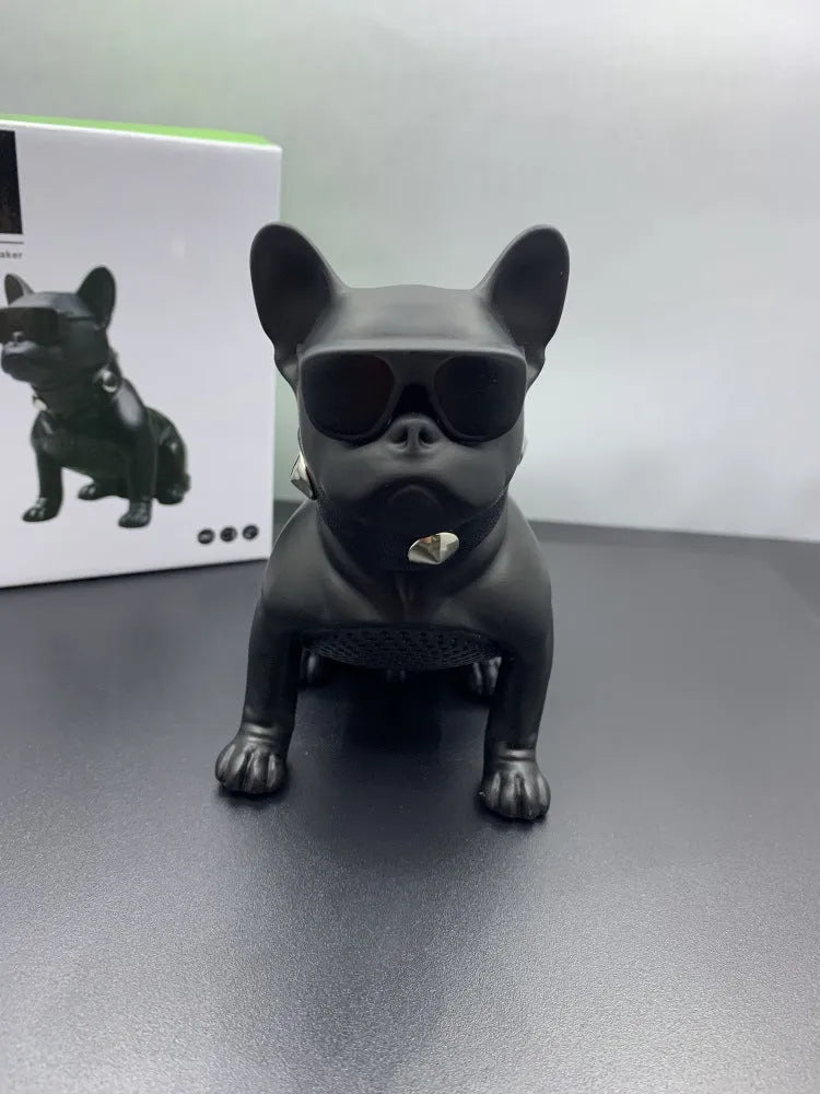 Mini full body bulldog Bluetooth speaker in black, red, or white colour options
