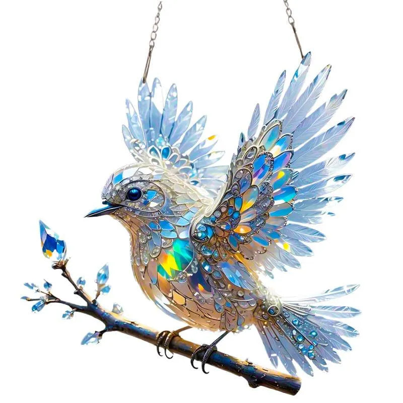 UV printed acrylic bird pendant holiday decoration with cartoon style 1 design