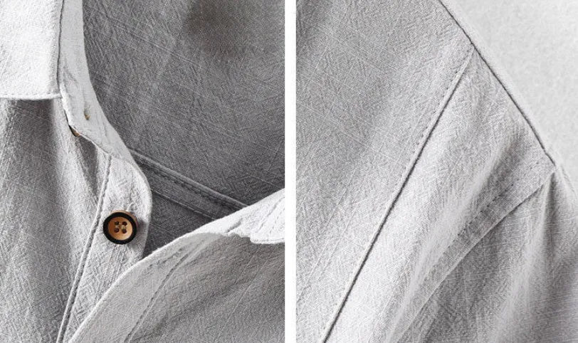 Men's linen leisure shirt in loose fit available in multiple colours with size range S to 4XL