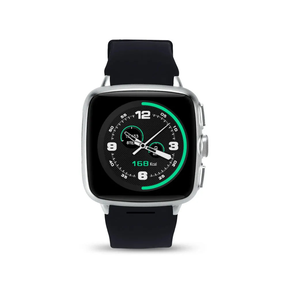 Z01 Smart Watch in black or white with 1.54-inch HD touch screen and camera.