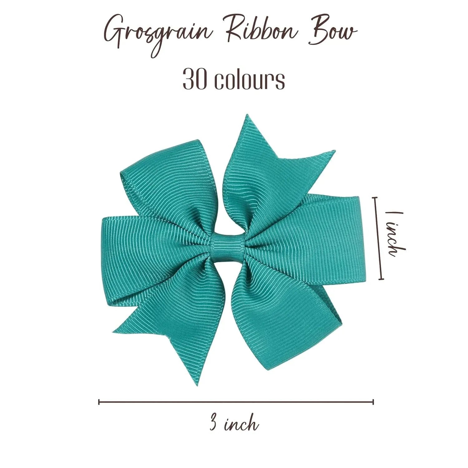 Assorted colours of 3-inch grosgrain ribbon pinwheel hair bows with alligator clips for toddlers.