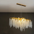 Crystal chandelier light fixture with adjustable height and aluminium alloy construction