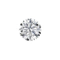 Round moissanite gemstone showing the eight hearts and eight arrows faceting pattern.