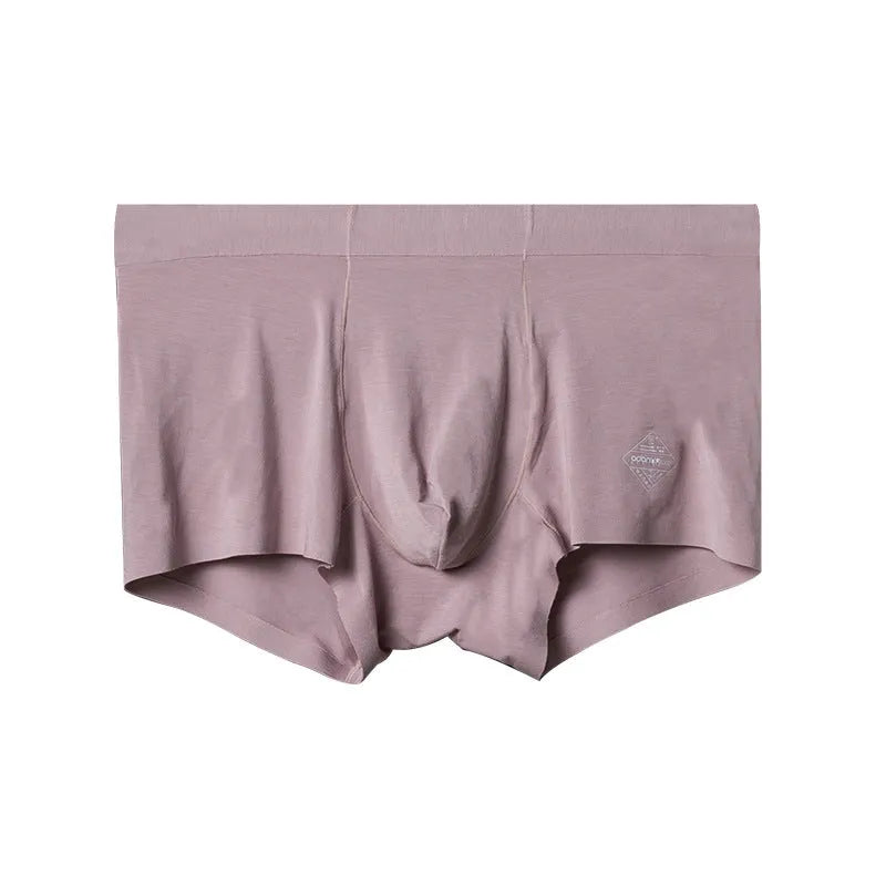Men's seamless modal underwear in green, pink, and white with mid waist design