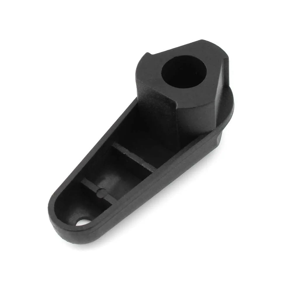 Black nylon quick release wrench for BMW motorcycle engine oil cap, shown with packaging.