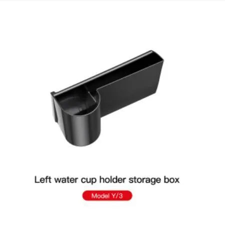 Black plastic water cup holder for Tesla Model 3 and Model Y centre console