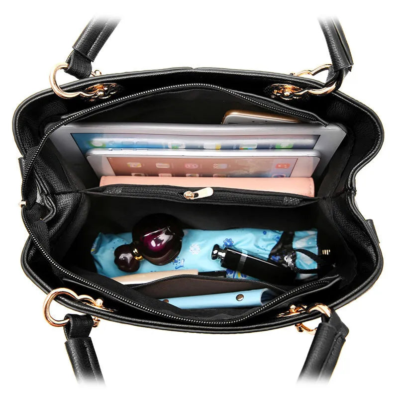 Retro fashion PU handbag with one-shoulder strap and zip closure in assorted colours