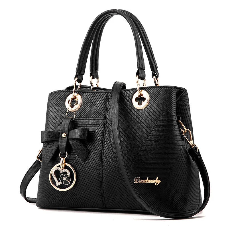 Retro fashion PU handbag with one-shoulder strap and zip closure in assorted colours