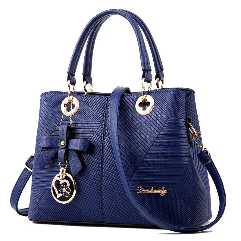 Retro fashion PU handbag with one-shoulder strap and zip closure in assorted colours