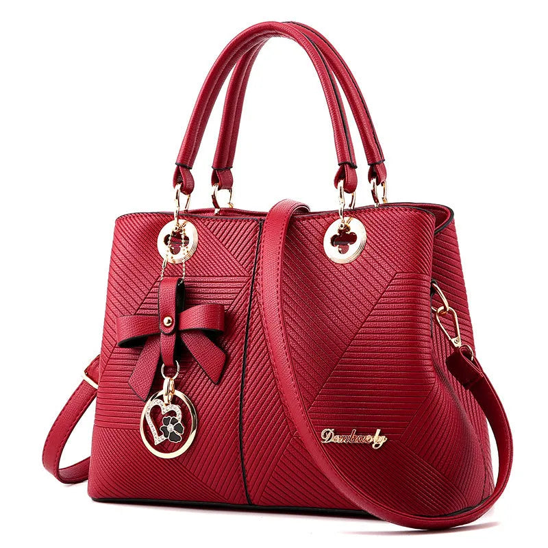 Retro fashion PU handbag with one-shoulder strap and zip closure in assorted colours