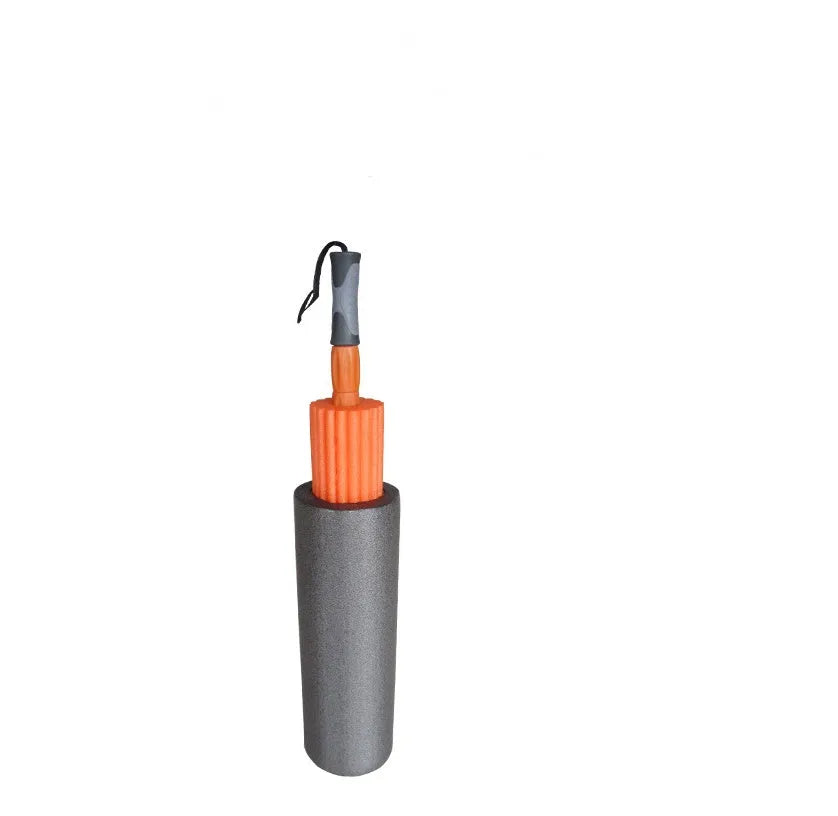 3 in 1 PE yoga pillar set foam shaft 45x16cm with handle and middle bead on white background