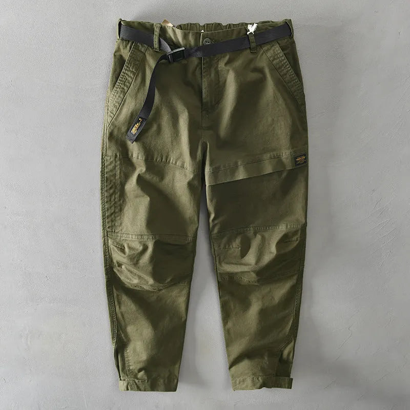 Men's casual cotton overalls with elastic waist in four colour options