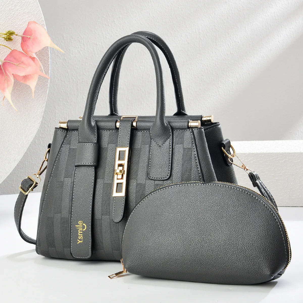 Round PU leather crossbody shoulder bag with adjustable strap in various colours