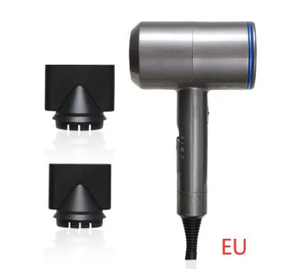 Dual voltage 2000W hotel hair dryer with 2.5 metre cable in metallic black finish