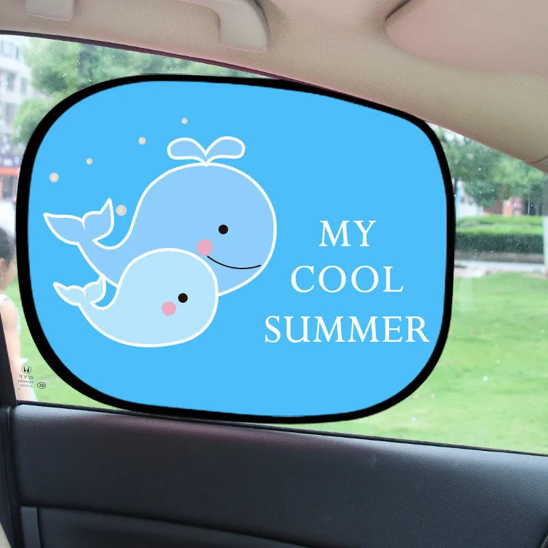 Electrostatic adsorption car side window sunshade with animal design