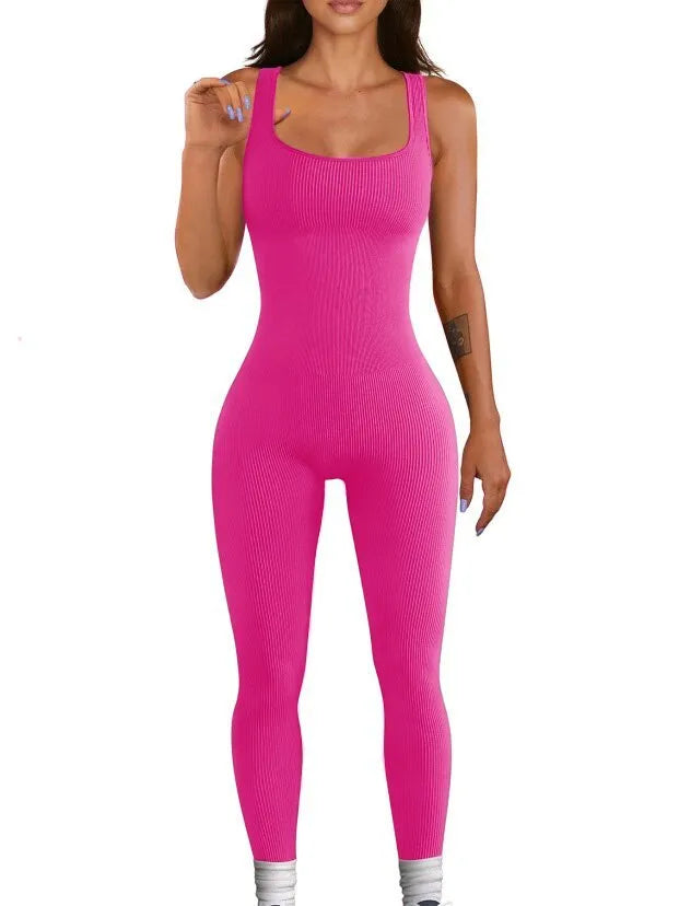 Women's long sleeve suspender tights in spandex with tank top and button details