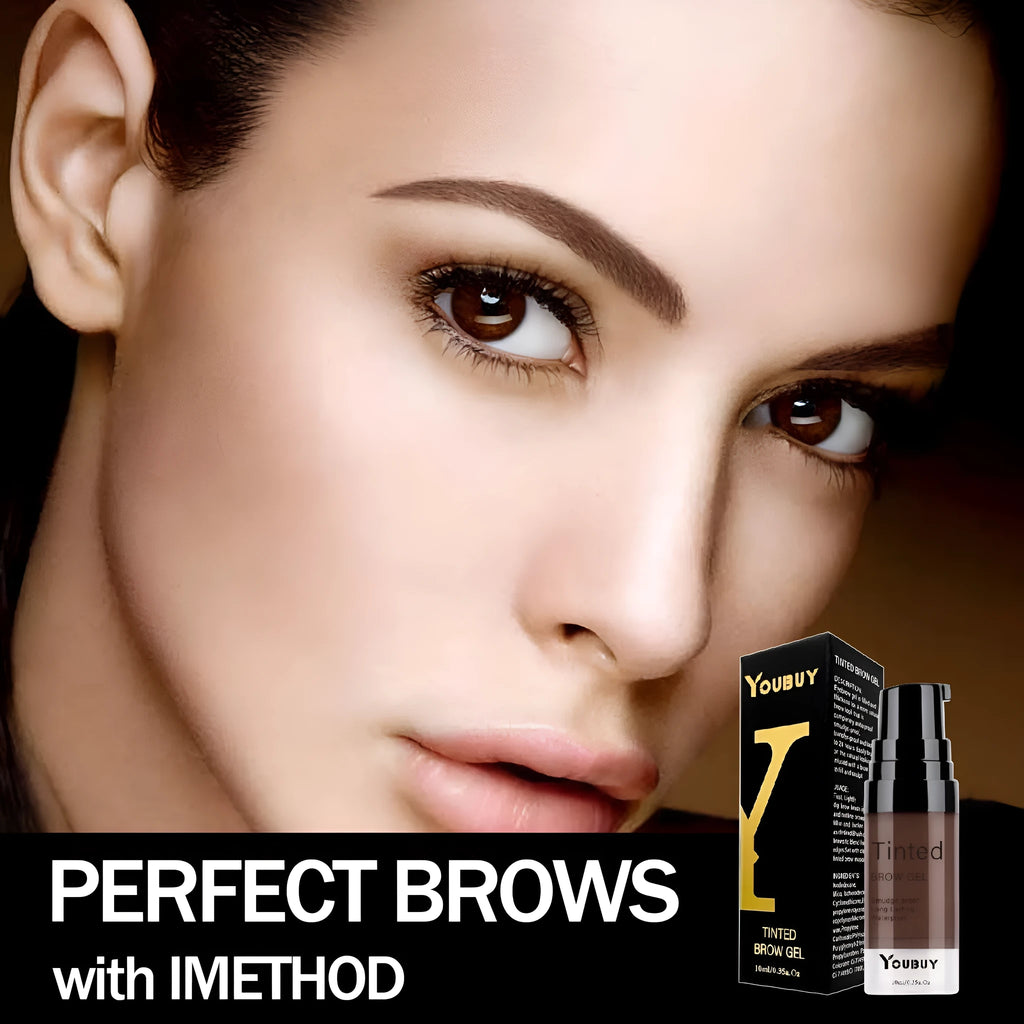 Waterproof eyebrow cream with quick-drying formula in dark grey and golden yellow shades