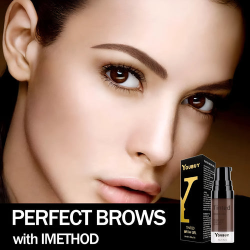 Waterproof eyebrow cream with quick-drying formula in dark grey and golden yellow shades