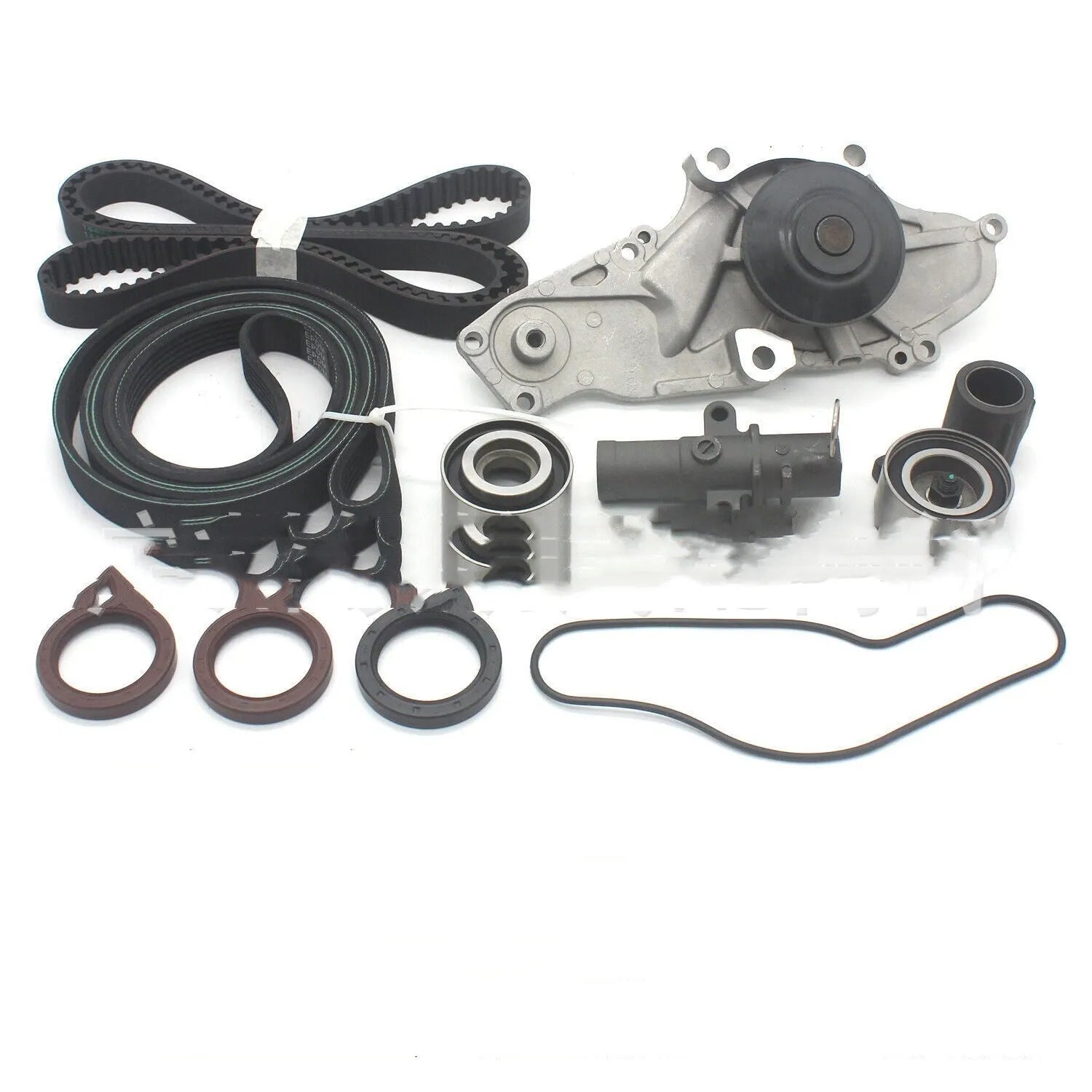 Metal automotive belt and water pump assembly kit with dimensions 28x18x16 cm