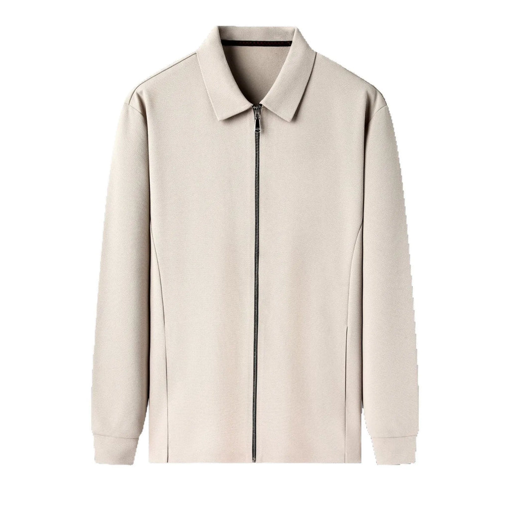 Men's polyester business jacket with straight hem in black, dark grey or apricot colours