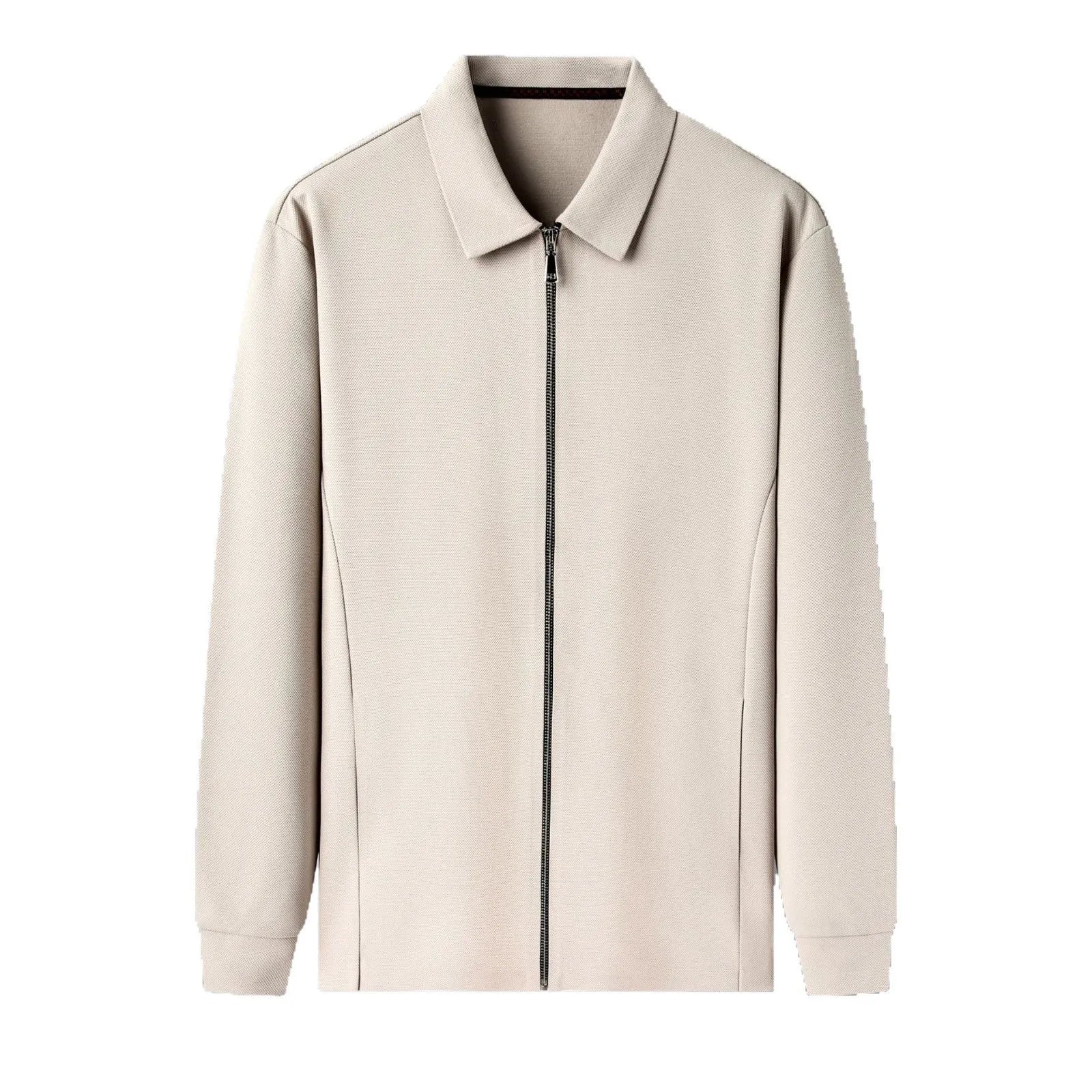 Men's polyester business jacket with straight hem in black, dark grey or apricot colours