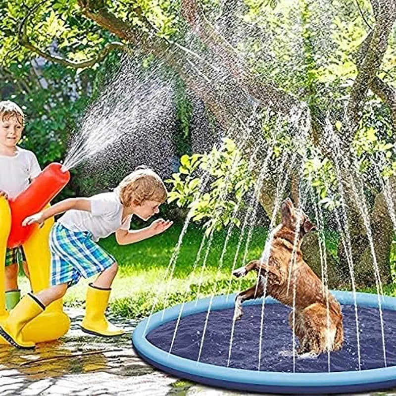 Outdoor dog splash pad mat with anti-slip surface in 100cm 150cm 170cm diameter options