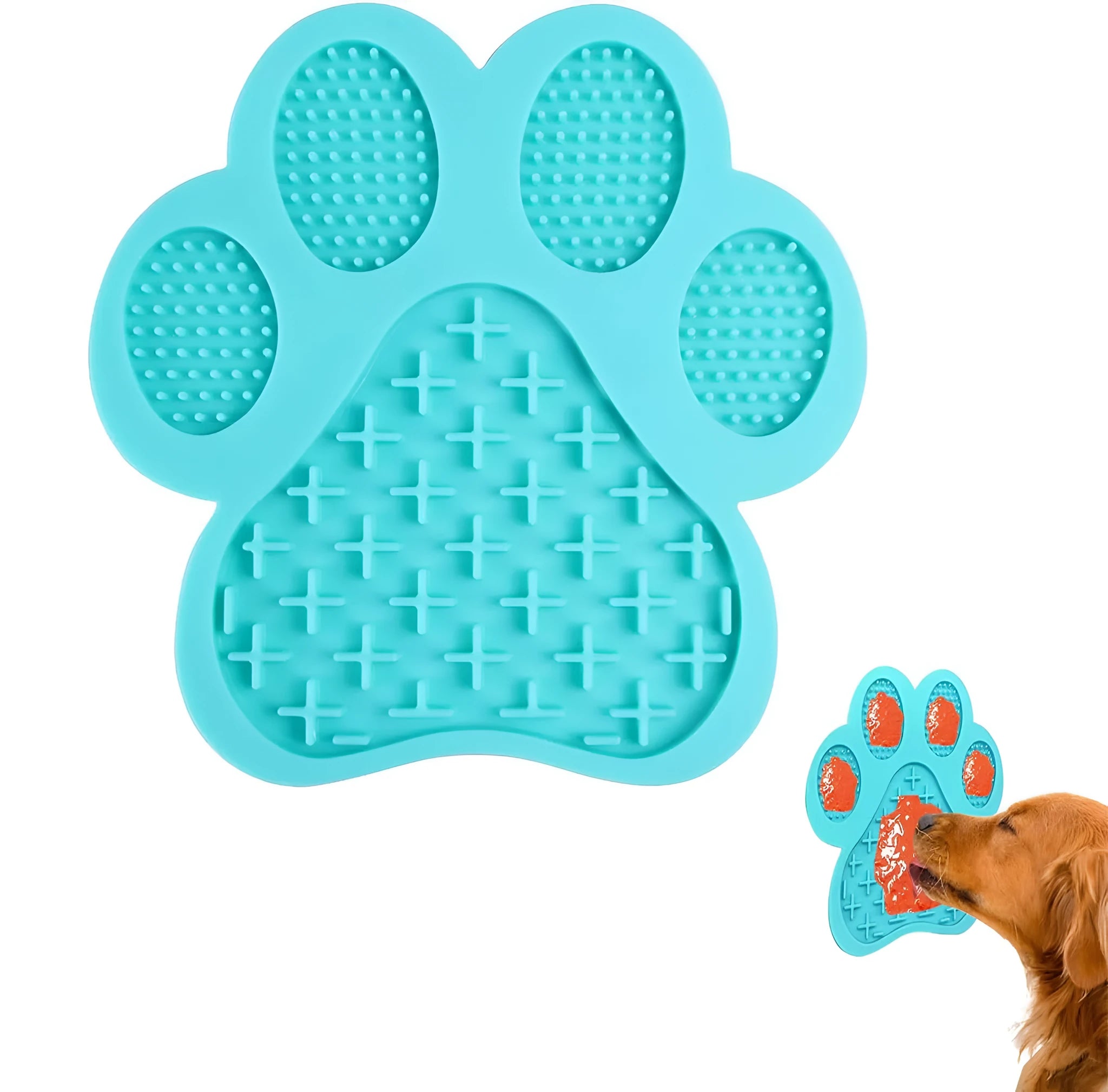 Bone-texture silicone dog licking mat with suction cups in multiple colour options