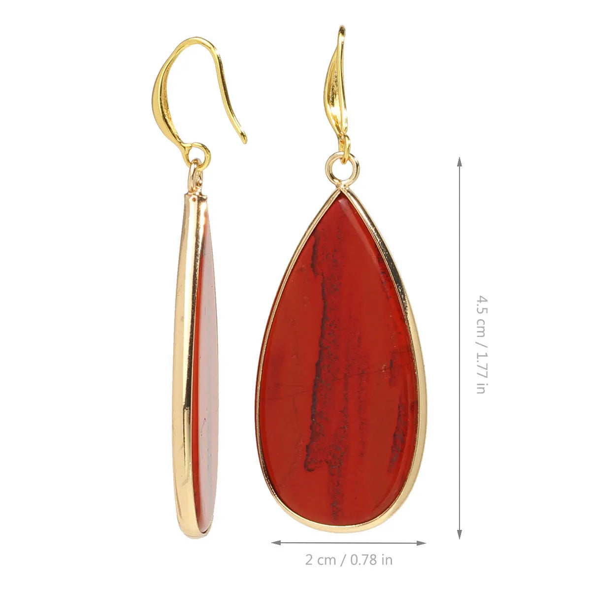 Vintage tigereye stone drop earrings with elongated water drop shape and textured elements