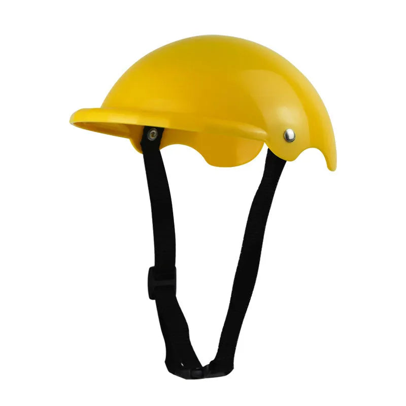 Small S size plastic pet helmet for motorcycle safety in pink, black, yellow or green colours