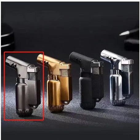 HB805-1 metal windproof lighter with punch ignition in black gold grey silver options