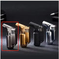 HB805-1 metal windproof lighter with punch ignition in black gold grey silver options