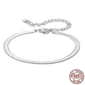 S925 sterling silver bracelet SCB303 with electroplated finish, unisex style