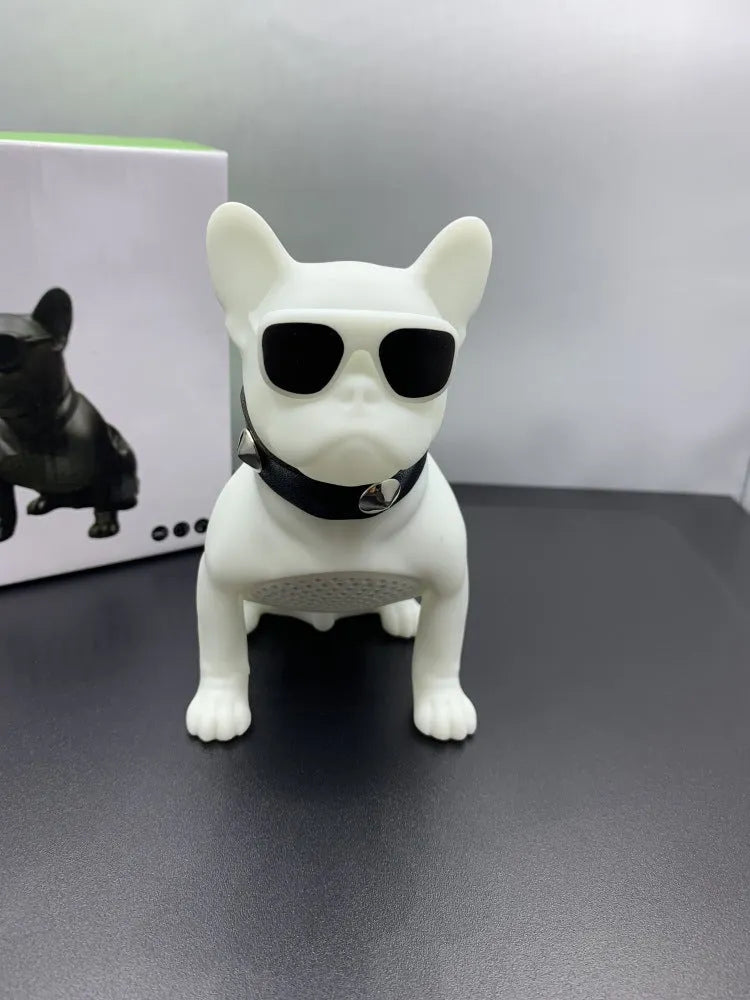 Mini full body bulldog Bluetooth speaker in black, red, or white colour options