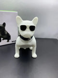 Mini full body bulldog Bluetooth speaker in black, red, or white colour options